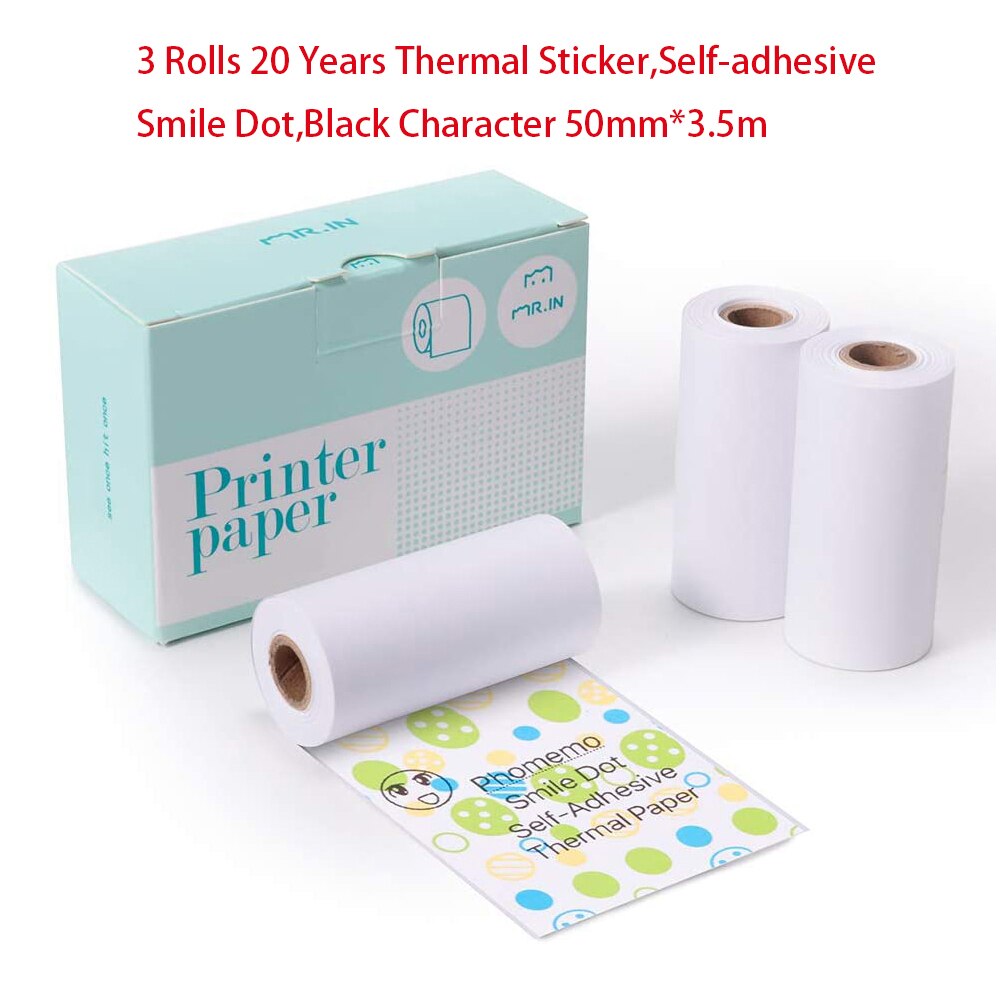 Phomemo Red Heart Pattern Stickers Thermal Paper 3 Rolls for 20 Years for Phomemo M02/M02S/M02Pro Photo Printer Label Papaer