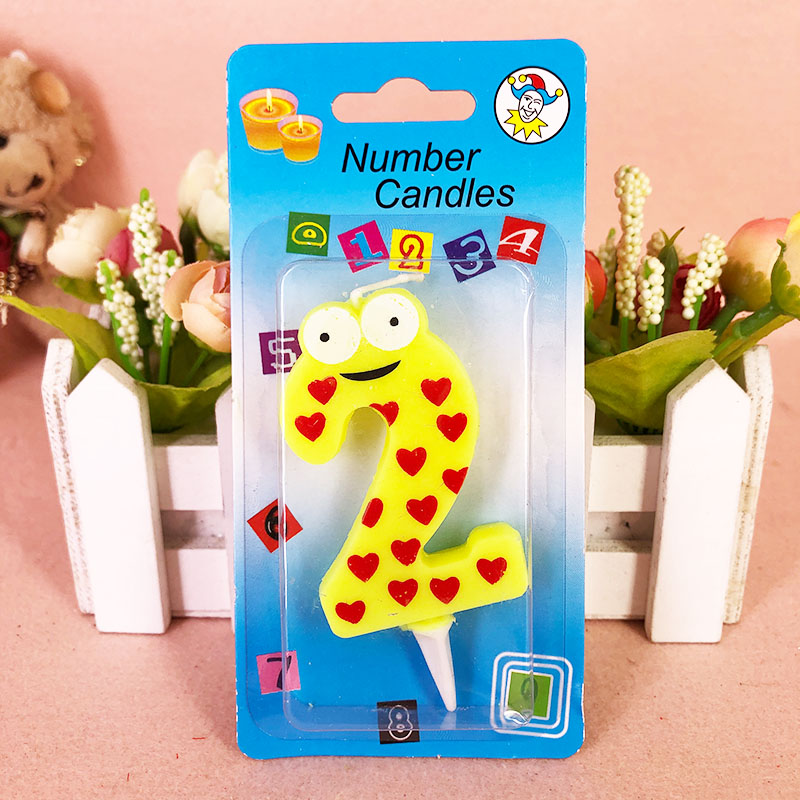 Suministros de velas para pastel de de cumpleaños para niños, CandleTopper de animales creativos, ojos grandes, coloridos, decoraciones para hornear magdalenas de boda: 2