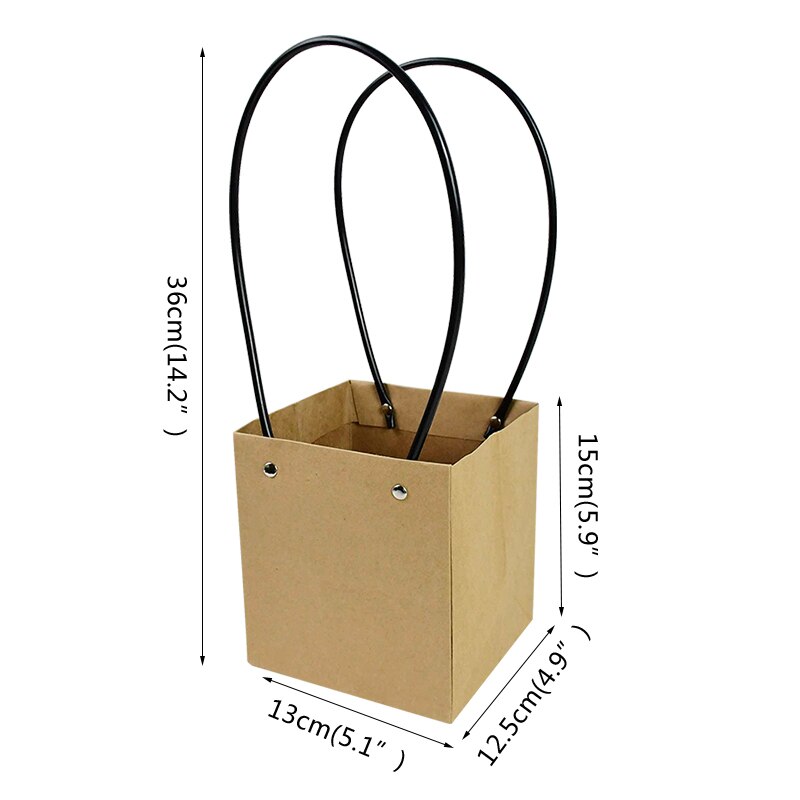 Tragbare Blume Box Wasserdichte Papier Handtasche Verpackung Tasche Hochzeit Rose Party Box Verpackung Für Süßigkeiten Kuchen Geburtstag: B09