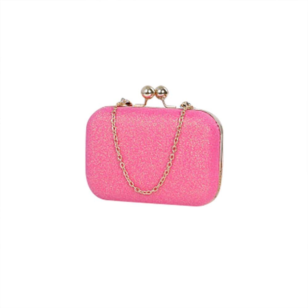 Dames Ball Ronde Hoofd Mini Pailletten Diner Chain Bag Luxe Vrouwen Hasp Handtas Mode Koppelingen Pack/E: Roze