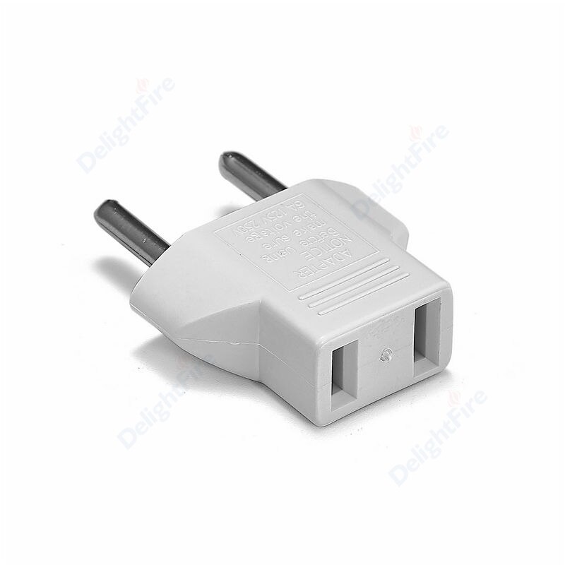 1pcs US To EU Electric Plug America To Europe Travel Wall AC Power Charger Outlet Adapter Converter 2 Pin Wall Electrical Socket: 4.0mm white