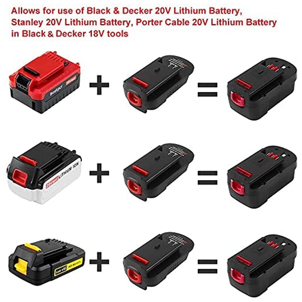 HPA1820 Vervanging Adapter Voor Black &amp; Decker/Stanley/Porter Kabel 20V Max Lithium Batterij Converteren Naar Voor 18V Nicad Nimh Gereedschap