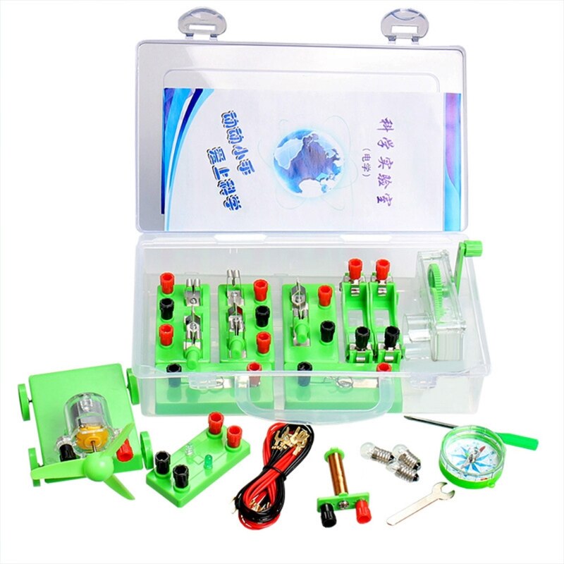 Physics Labs Circuit Learning Kit Basic Electricity Discovery Principles Kit for Science Study Parallel Magnetism Equipment C7AD