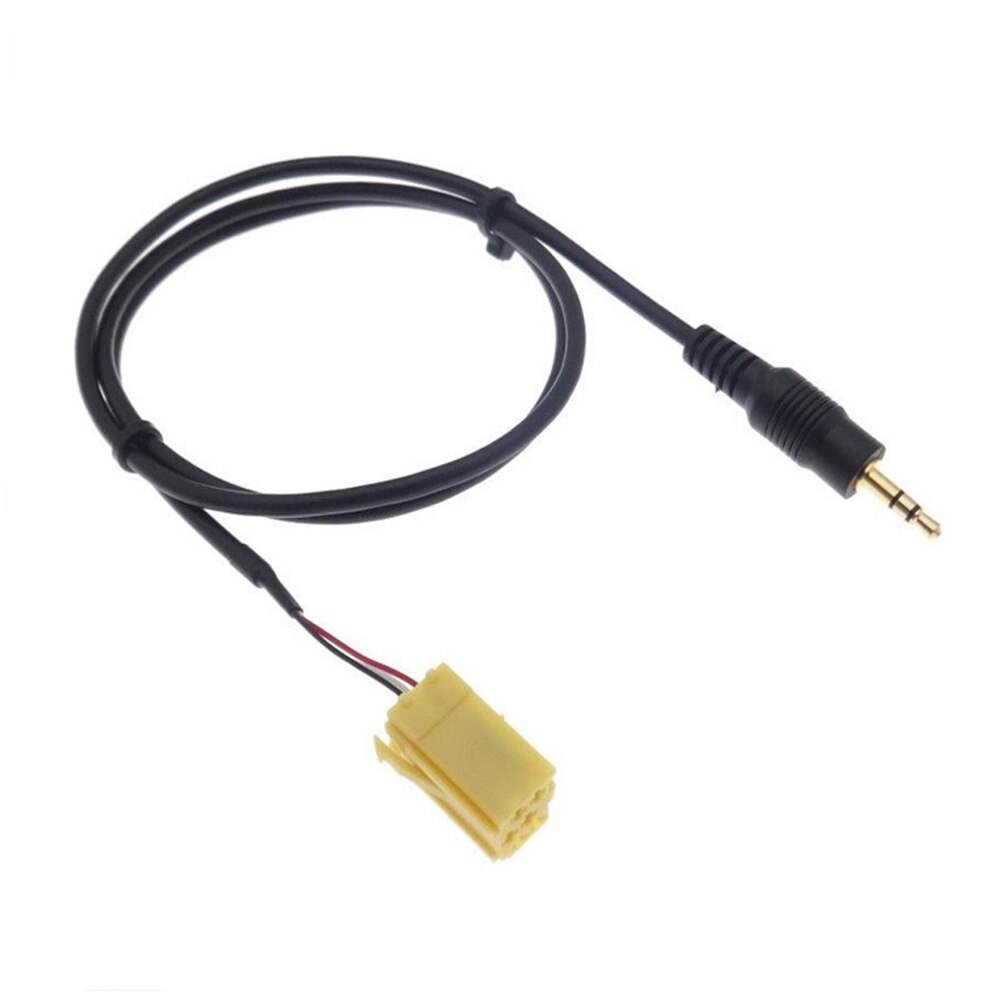 Bil 3.5mm sort aux input adapter kabelledning med radio fjernelsesværktøj til peugeot 206 207 307 308 citroen sega  mp3 mp4 telefon