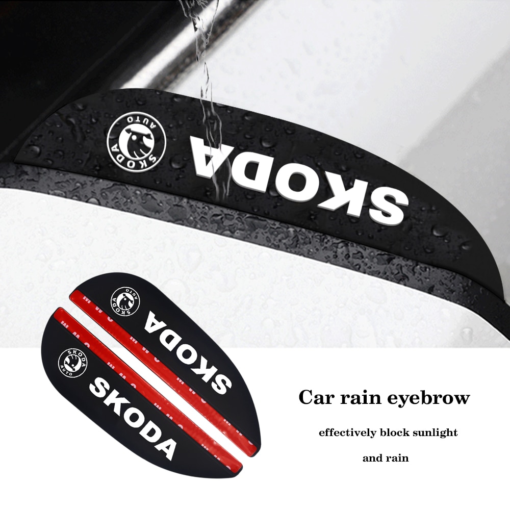 1 Paar Auto Regen Brow Zwart Plastic Silicagel Voor Skoda Octavia Een 5 Een 7 2 Auto Accessoires Automobiles