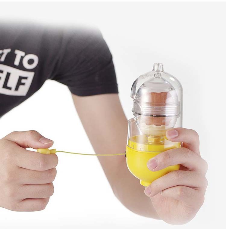 Egg Scrambler Shaker Whisker Hand Powered Golden Egg Maker Egg Yolk White Mixer Cooking Utensil Egg Pudding Maker Kitchen Gadget