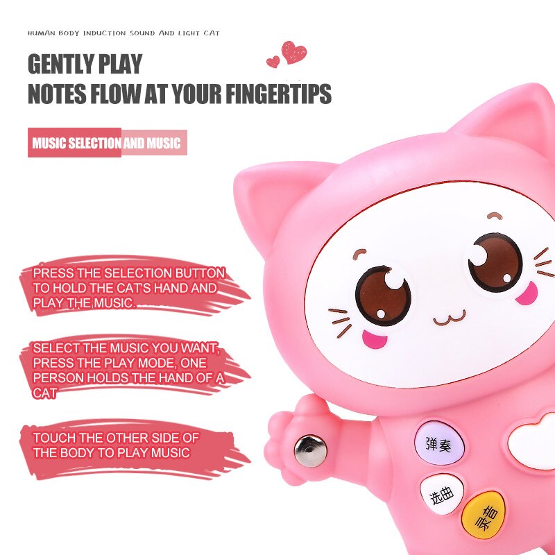 Cute Electronic Music Scale Kitty Toys Parent-Child Interaction Toy Cartoon Rercorder