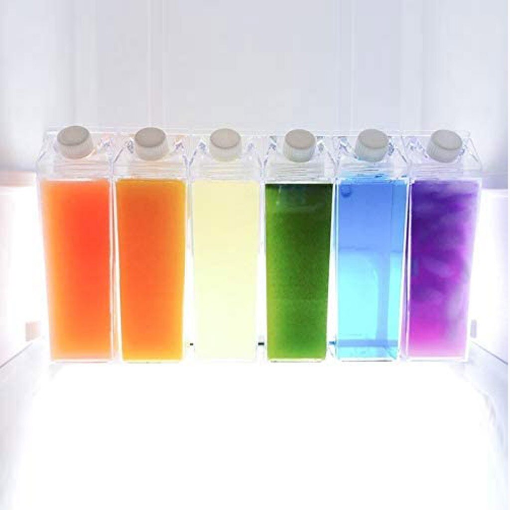 1Pcs Water Flessen Melk Doos Fun Transparante Drink Kartonnen Ketel Perfecte Cadeau Drank Kartonnen Waterkoker Voor Sap Koffie thee