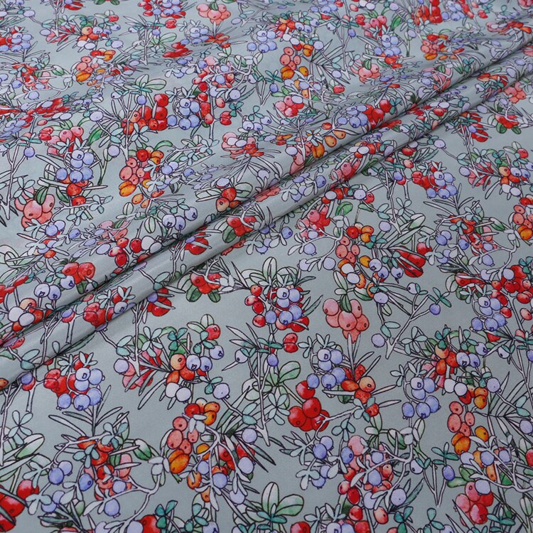 Tela de seda Mulberry de 16mm y 114 cm de ancho, tela estampada para camisas y vestidos, DIY, express