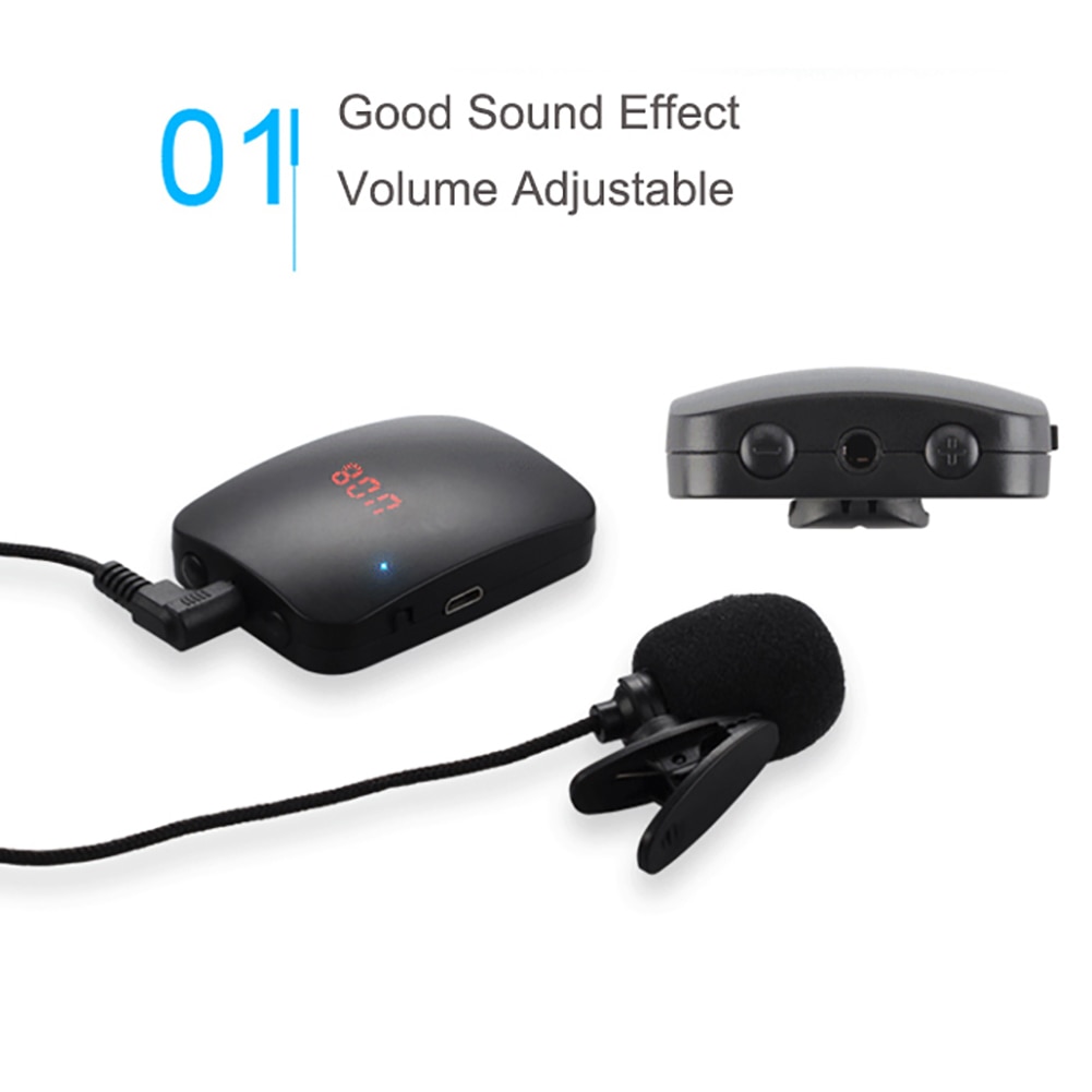 Draadloze Microfoon FM Radio Zender Headset Kraag Tour Gids Clip-Ons MIC