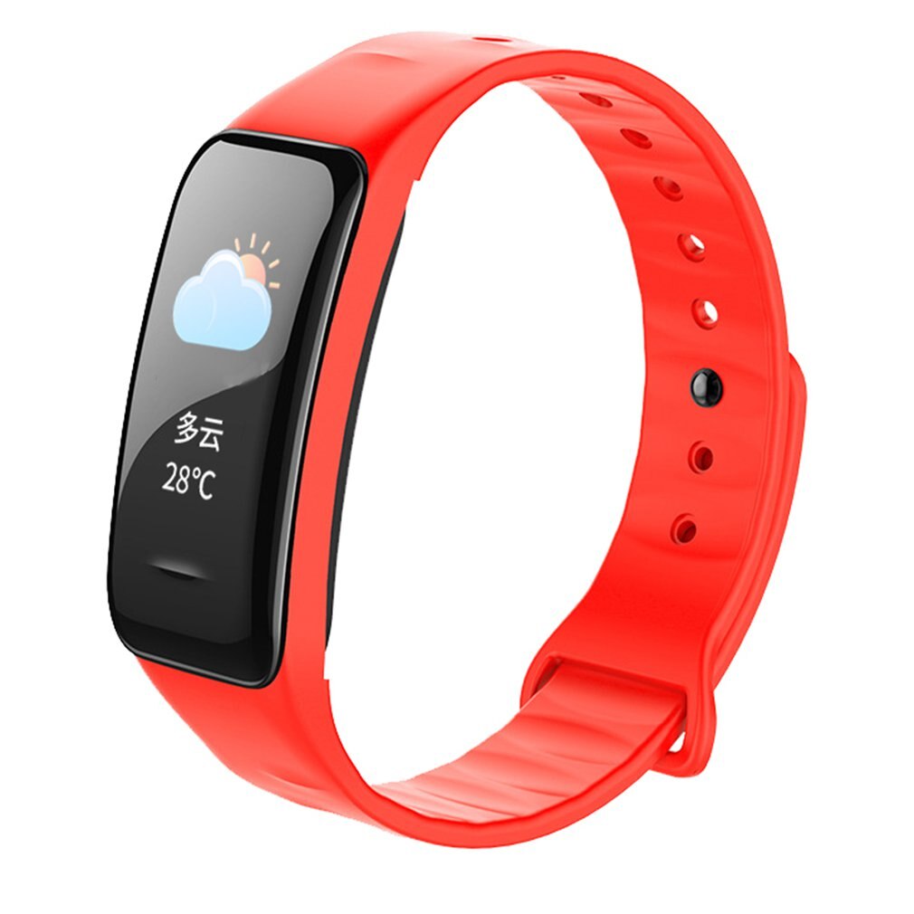 AD58 Waterdicht 0.96 Inch Full Kleurrijke Touch Screen Hartslag Bloed Smart Sport Horloge: Rood