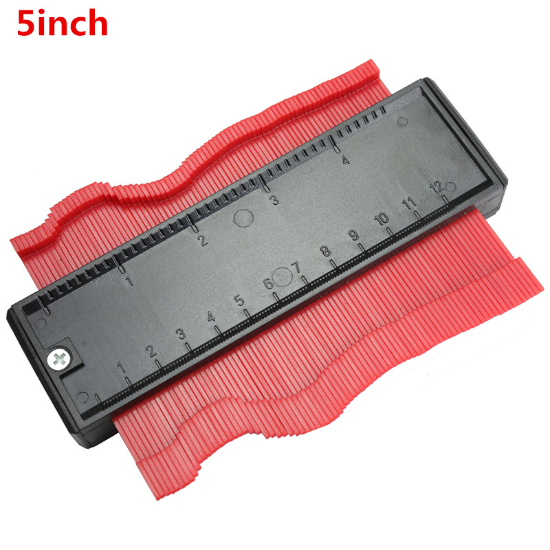 10inch 250mm plastic Contour Profile Gauge Tiling Laminate Tiles Edge Shaping Ruler metal Contour Duplicator Gauge: 120mm red