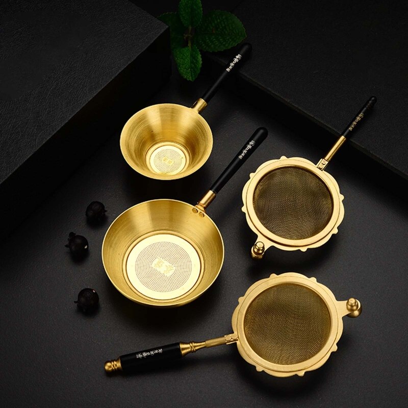 HX5F Reusable Tea Diffusers Tea Strainers Brass Material for Tea 3 Styles to Choose