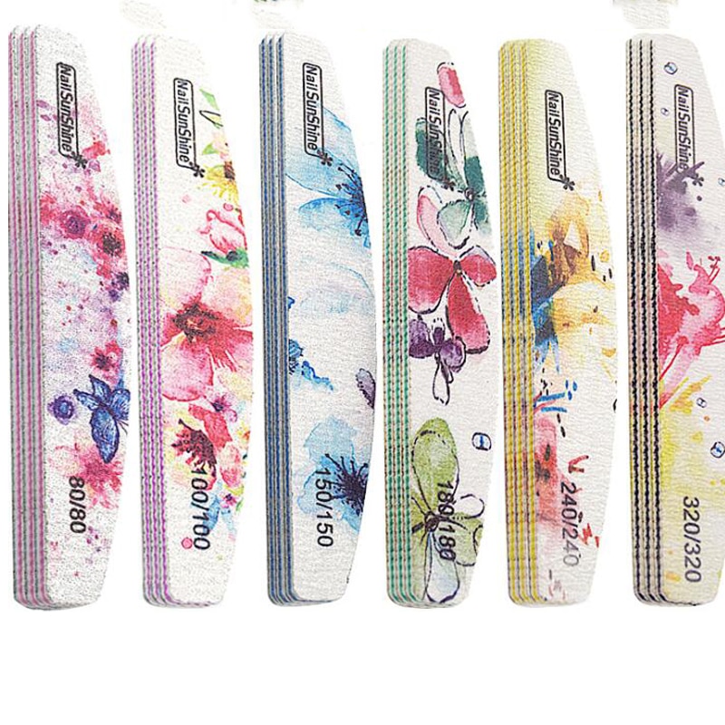 Nail sunshine – papier de verre d'impression demi-mois, lime à ongles, meulage, réparation de frottis, vrais ongles, polissage, Frustration spéciale, 10 pièces