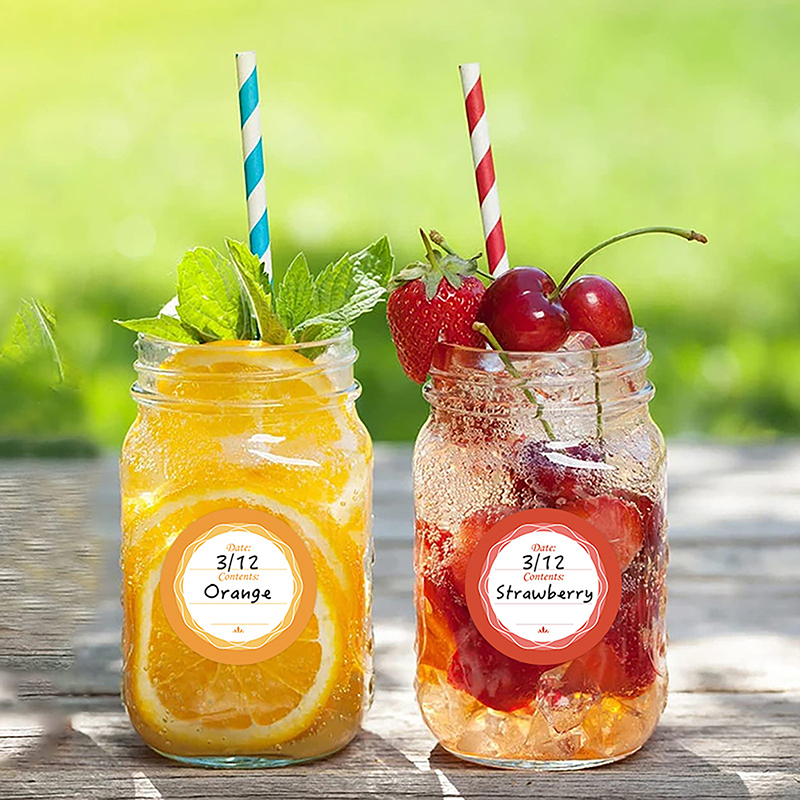 Gewürz etiketten aufkleber runde Dosen etiketten Aufkleber für Dosen Glas deckel bunte selbst klebende wasserdichte Aufkleber abnehmbares Datums etikett