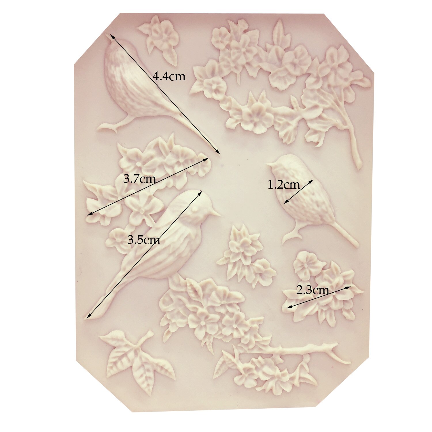 M1018 Vogels Cake Siliconen Mallen Voor Fondant Cake Decorating Gereedschap Plum Bloem Suiker Ambachtelijke Chocolade Snoep Klei Mallen