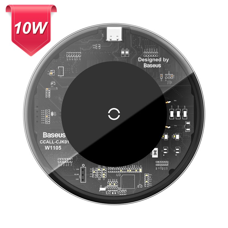 Baseus 15W Qi Wireless Charger For iPhone 11 Pro Xs Max X 8 Plus Induction Fast Wireless Charging Pad For Samsung S20 Huawei P40: Transparent 10W