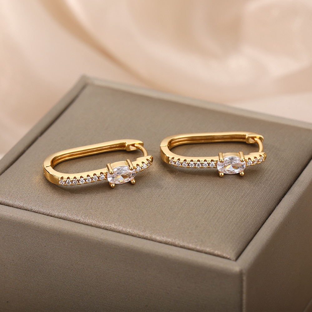 Brincos de aço inoxidável para mulheres minimalista zircão de ouro em forma de flor redonda brincos piercing boho jóias presente bijoux femme