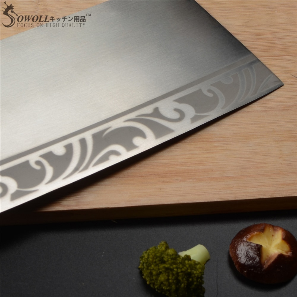 Sowoll 9 Inch Kitchen Chopping Knife Stainless Steel Sharp Kitchen Knife For Chop Bone Fish Meat Cleaver Cooking Accessories