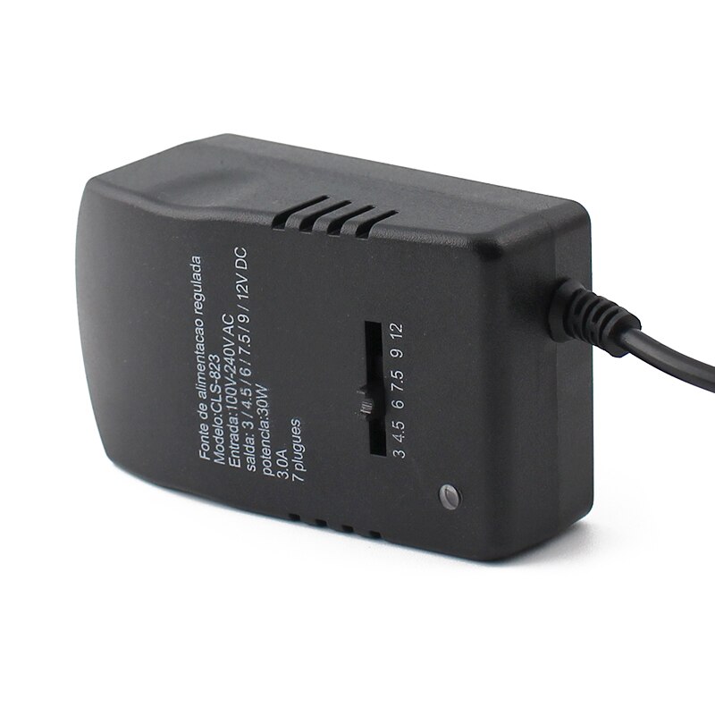 Transformateur réglable 3V 5V 6V 7V 9V 12V AC, convertisseur d&#39;alimentation réglable 220V à 12V 3a 30W mâle femelle 7 prise de connexion