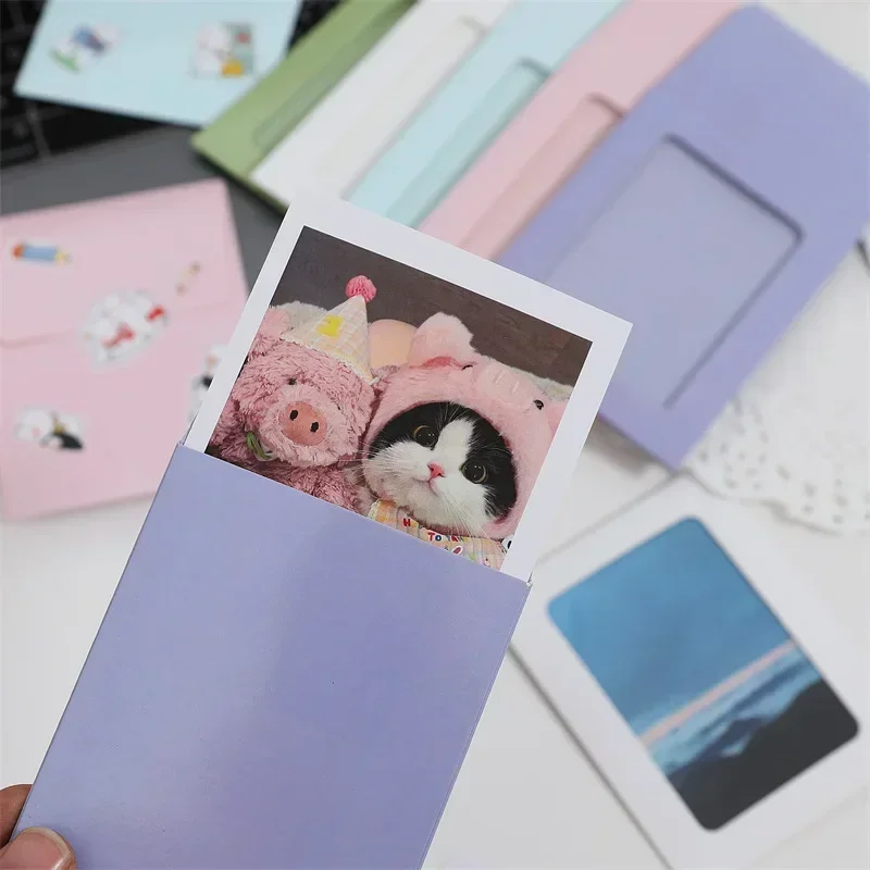 5/10pcs Paper Window Envelopes Transparent Card Holder DIY Photocards Frame Storage Packaging Bag Kawaii Pocket Envelope