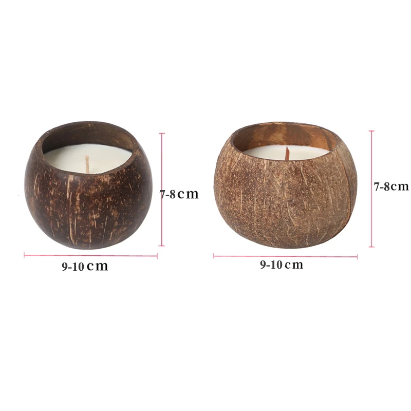 Coconut Shell Handcraft Candle Making Container Empty Bowl DIY Scented Candle Making Soy Wax Candle Cup Accessories