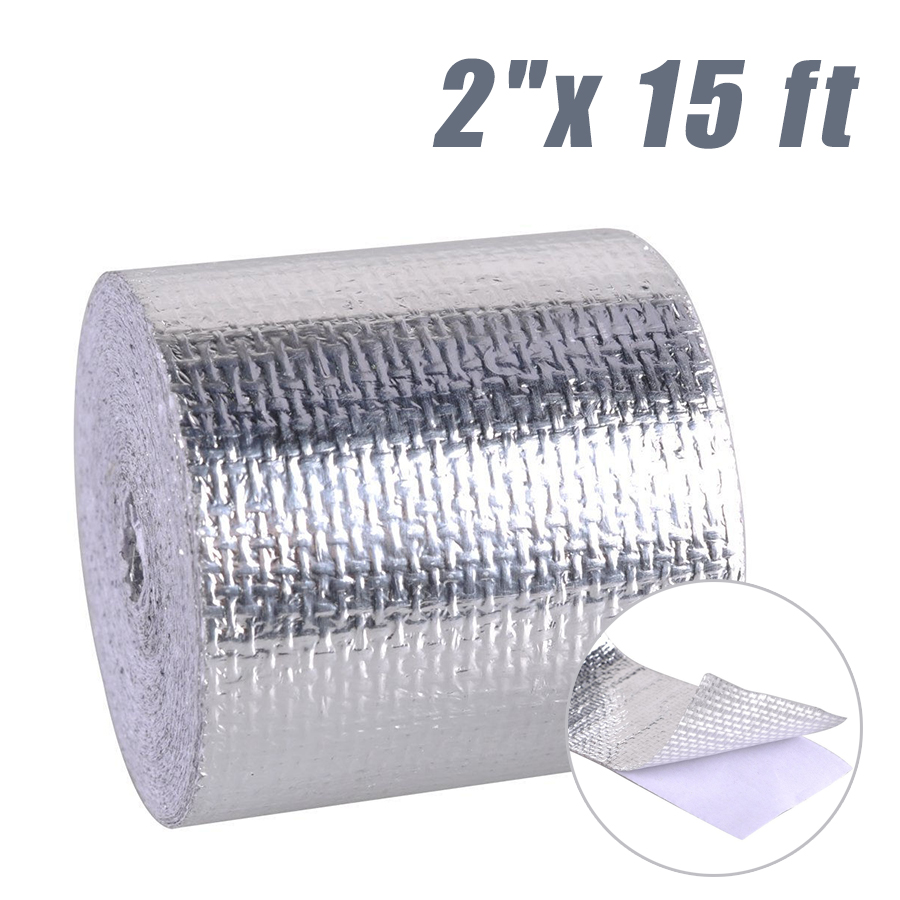 1 Roll Adhesive Glasvezel Temperatuur Hitteschild Tape Reflecterende Zilver 2 "x 15 ft