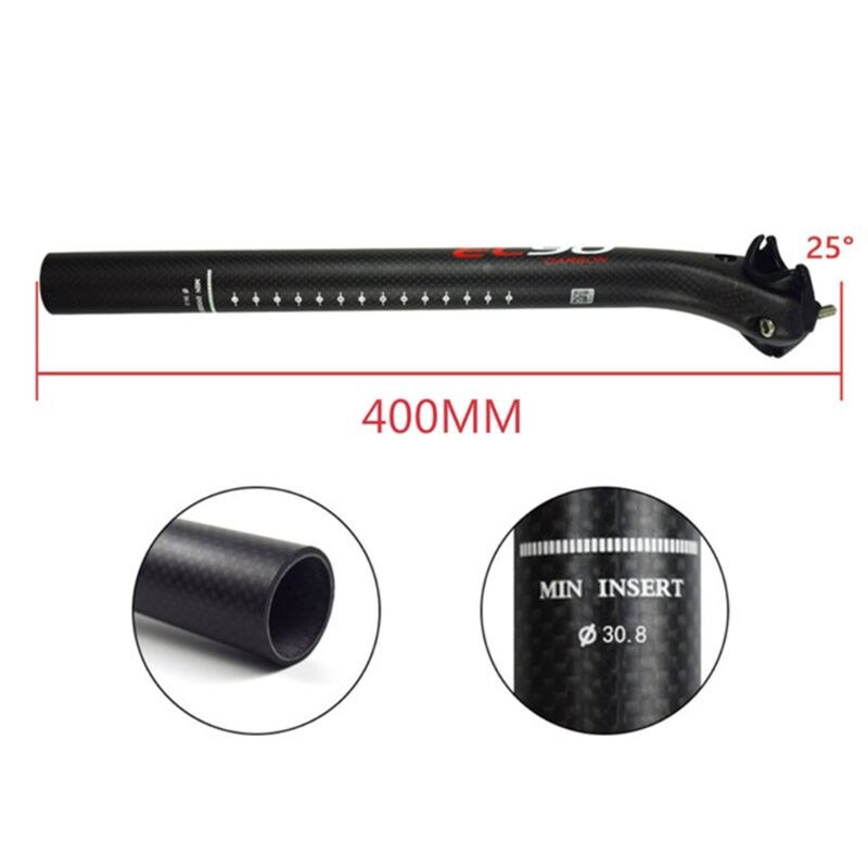 in Fibra di carbonio MTB Della Bici Della Strada Reggisella Leggero Reggisella Tubo 25.4/27.2/30.8/31.6x350/400mm