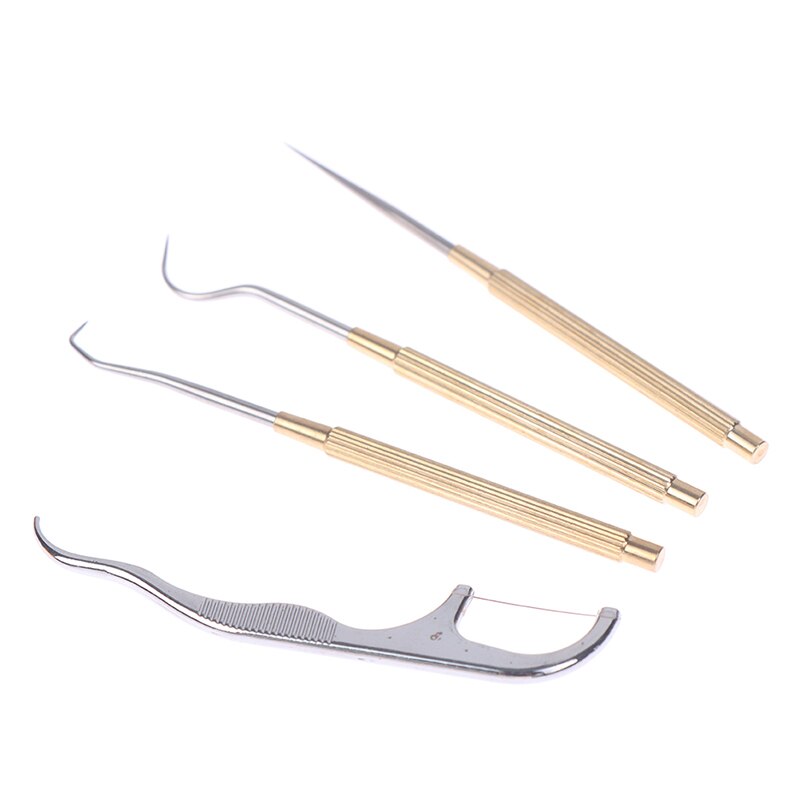 5Pcs Reusable Toothpick Travel Fruit Fork Metal Flossing Teeth Cleaning Tool Portable Stainless Steel Metal Toothpick
