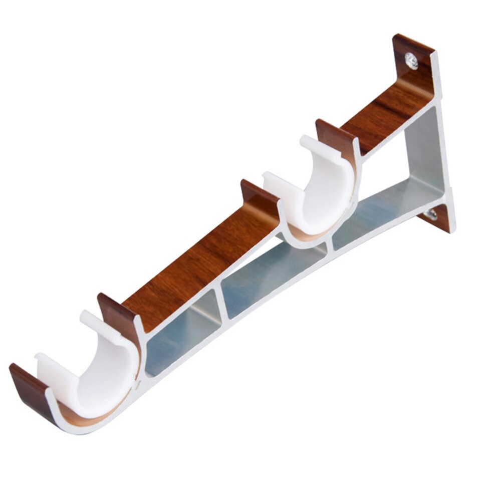 2PCS Curtain Fittings Aluminum Alloy Double Bracket Fish Type Double Code Curtain Rod Bracket: As Shown 1