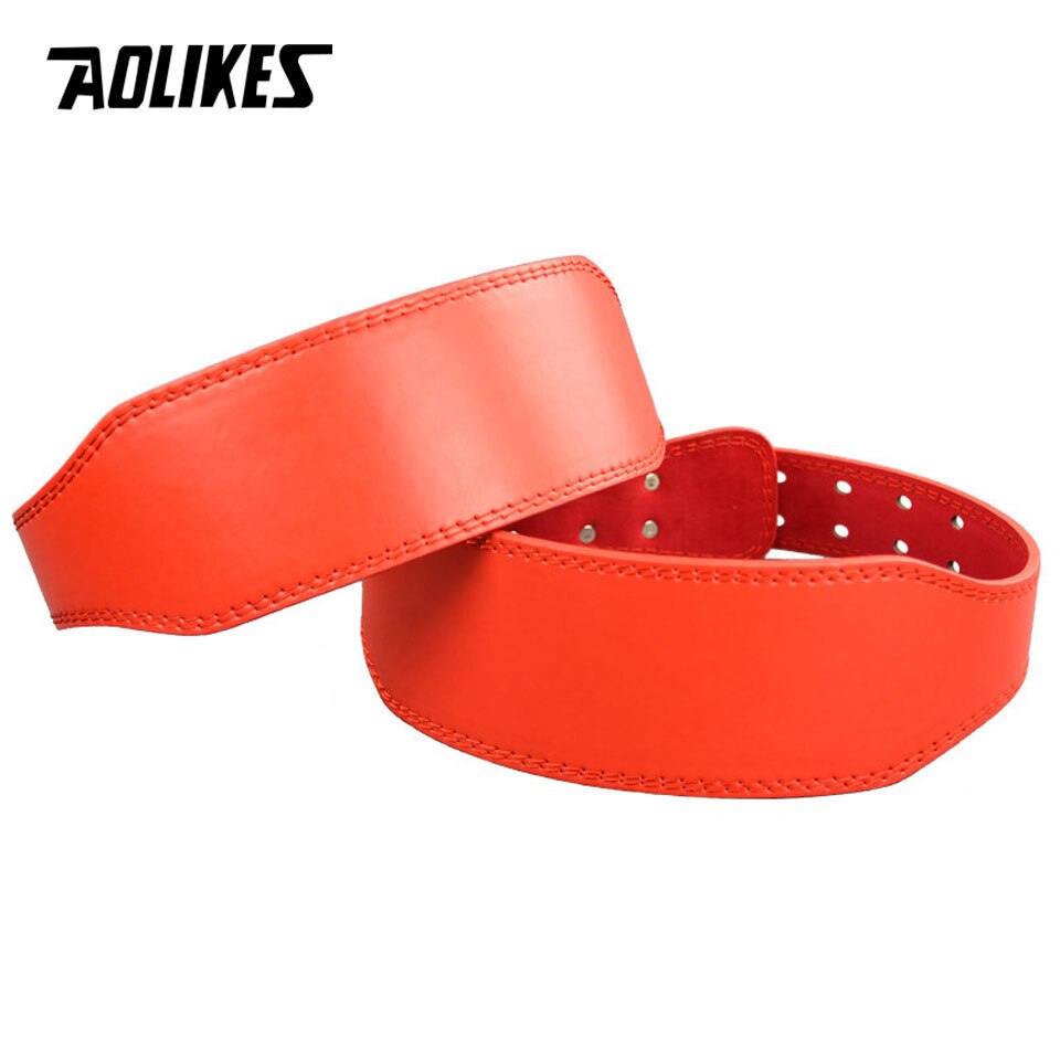 AOLIKES Wide Weightlifting Belt Bodybuilding Fitness belts Barbell Powerlifting Training waist Protector gym belt for back: Red / S