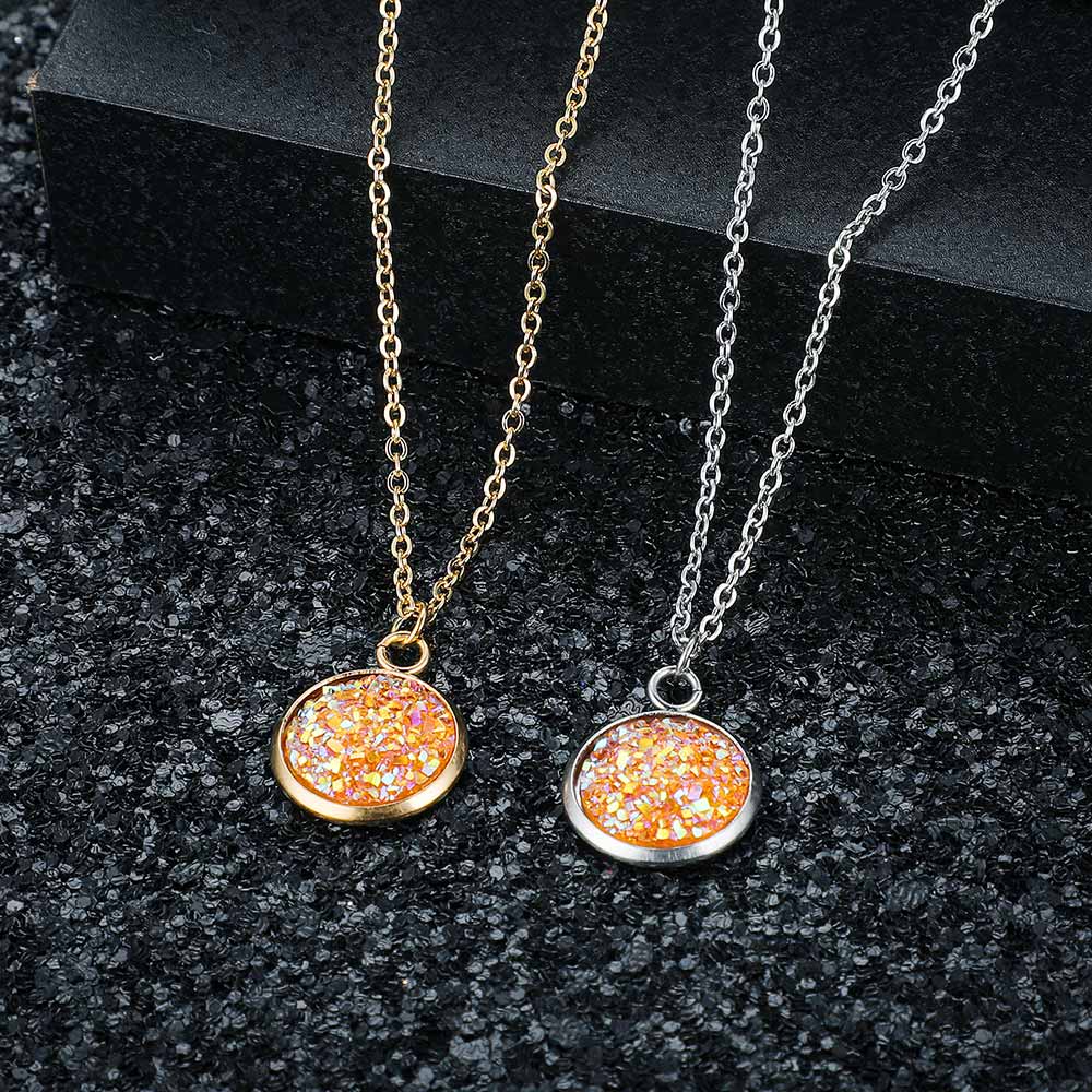 AAAAA 100% Roestvrij Staal Shining Resin Charm Ketting voor Vrouwen Nooit Aantasten Sieraden Ketting