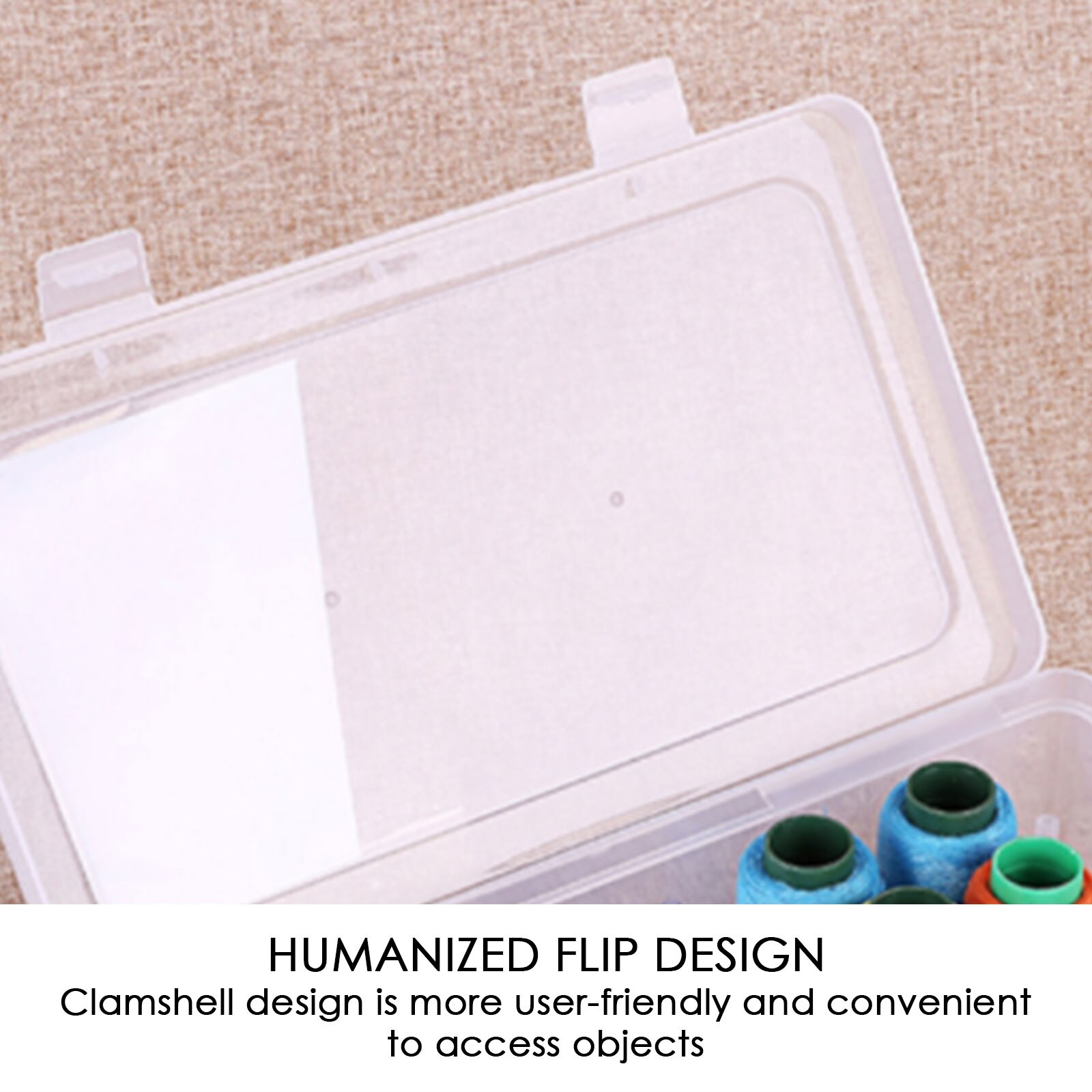 Plastic Large Transparent Wire Box Household Wire Organizing Box Empty Sew Threads Box Sewing Yarn Spools Container Storage Case