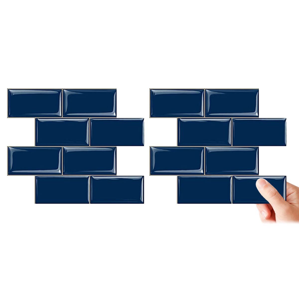 Rectangular Lattice Solid Color Self-Adhesive Wall Sticker, Kitchen Waterproof Baffle--1 Sheet