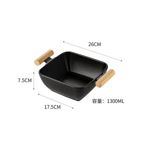 10 Inch Kitchen with Lid Kitchen Salad Fruit Bowl Large Capacity Ceramic Bowl Storage Tray Large with Lid Deep Plate: A04