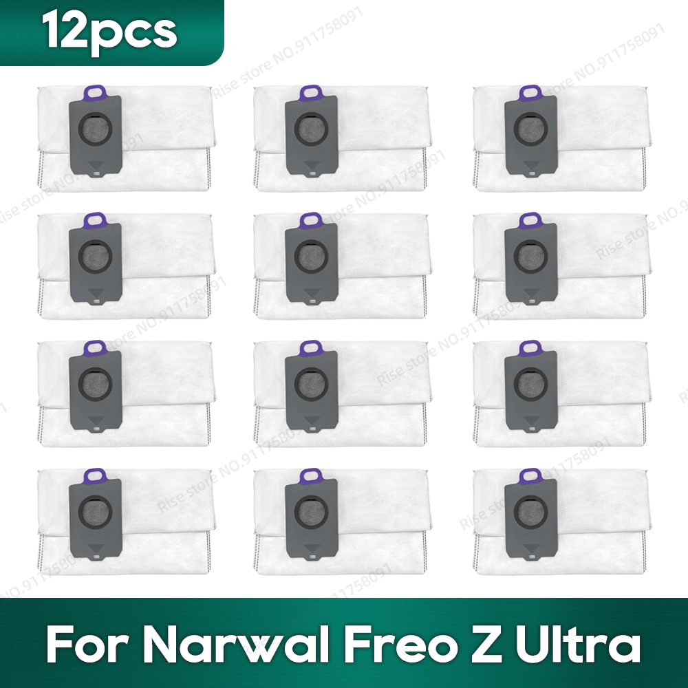 Compatible for Narwal Freo Z Ultra Robot Vacuum Accessories Main Side Brush Hepa Filter Mop Rag Dust Bag Replacement Parts: Burgundy