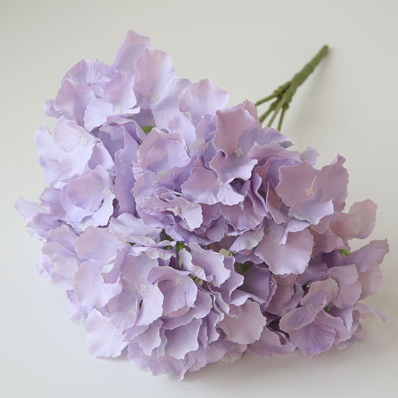 5 hoder bunt mallorca hortensia blomstergren simulering blomst bryllup dekorasjon rekvisitter blomstervegg hus fest dekor: Lilla