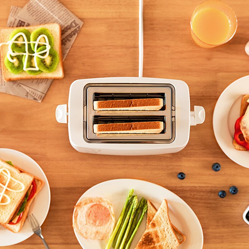 White Multi-functional Breakfast Toaster Single Bread Piece Toasting Mini-toaster