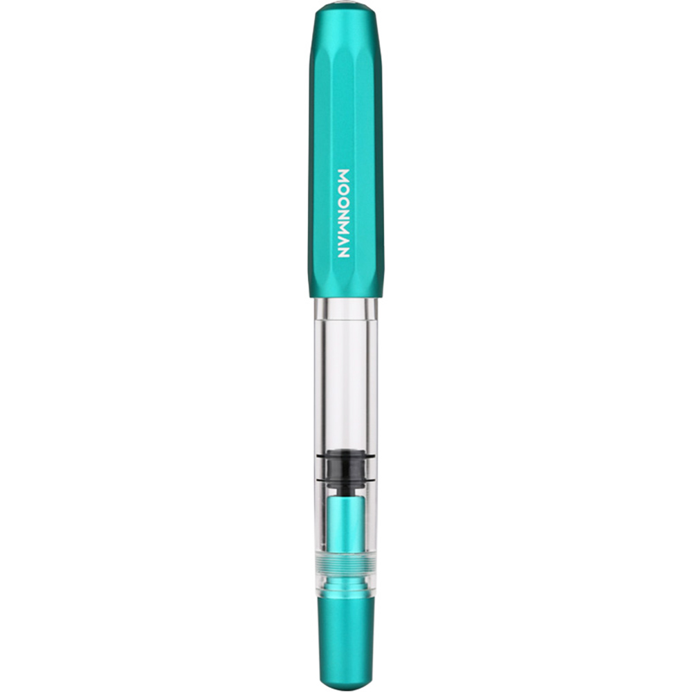 Pluma fuente de Metal Moonman T1 Piston de gran capacidad, pluma de tinta F Nib, caja Original: Green / Only One Pen
