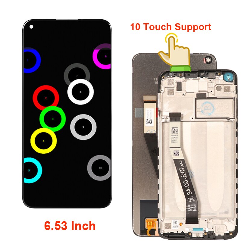 Oryginalny ekran Raugee dla Xiaomi Redmi Uwaga 9 wyświetlacz LCD 10 ekran dotykowy Digitizer wymienić dla Redmi Uwaga9 9 wersja globalna