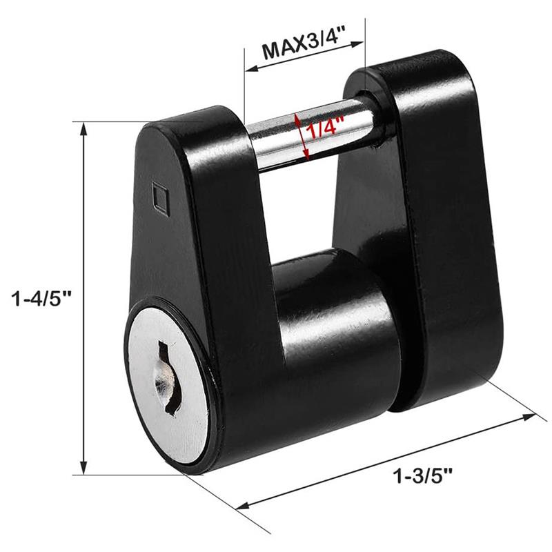 Anti-theft Trailer Hitch Lock Trailer Coupler Padlock Hook Lock Tongue Locks Hitch Security Protector for Truck Rv Tow Camper