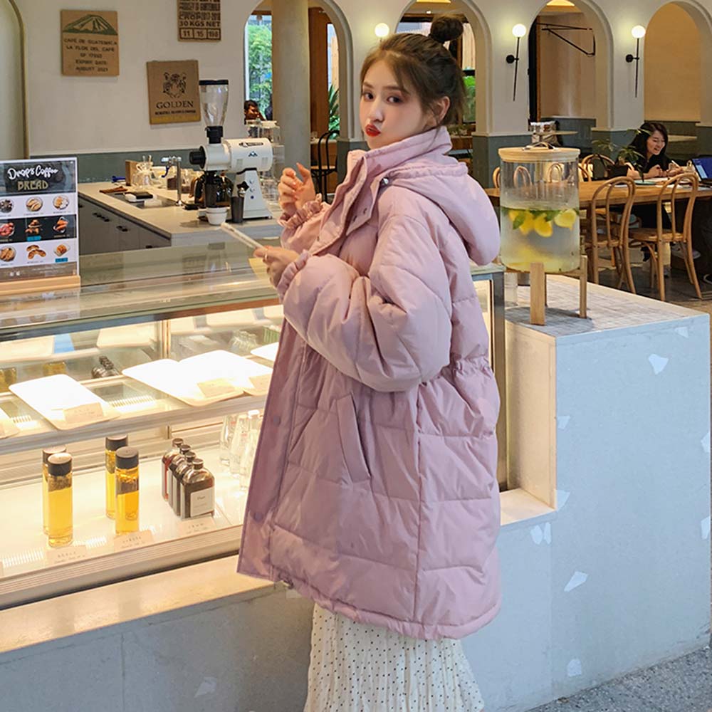 Vielleicht winterjas dames opstaande kraag oversized chique jas losse warme capuchon parka lange winterjas dames