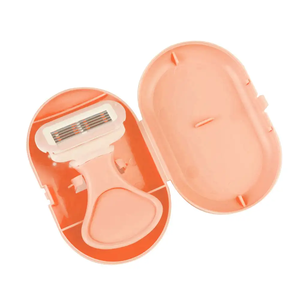 Maquinilla de afeitar de seguridad para mujer, 1 Uds., cuchillas de afeitar Manual de acero inoxidable para Barba, pelo corporal B Ikini, afeitadora de axilas y muslos, afeitado portátil