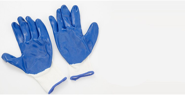 1 dobbelt komfortable haven mandlige / kvindelige arbejdshandsker læderhandsker gummi ansigtsbeskyttelse hånd anti-syre handsker