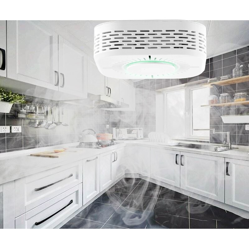 PSCBT Smoke Detector Fire Alarm Protection Sensor Spot Alarm Siren System for Warehouse Office Home Apartment