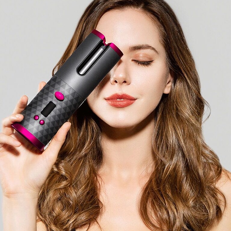 USB Hair Curlers Automatic Curling Iron LCD Display Curling Wand 5000MAH Battery Hair Curling irons Ceramic Curling Hair tools
