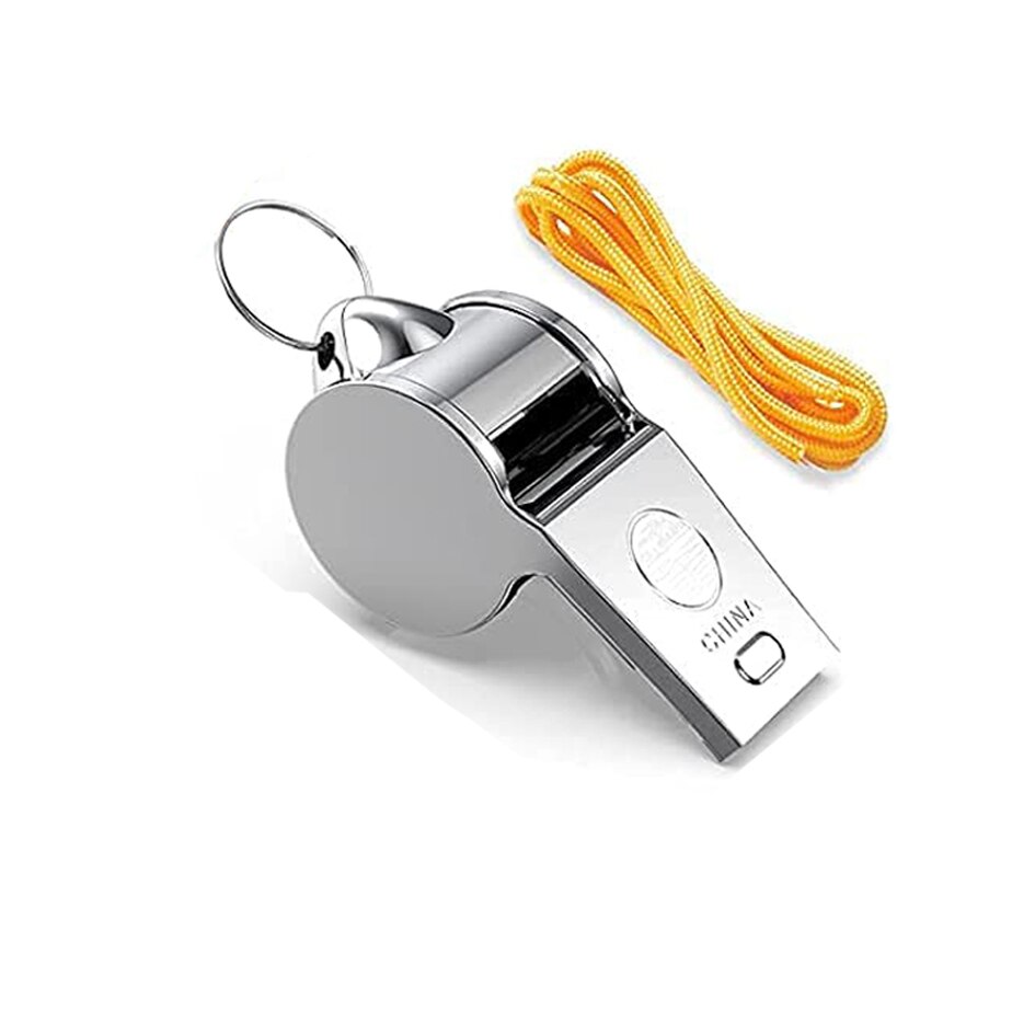 Lot De 2 Sifflets D'arbitre En Métal Argenté - Pour Football, Rugby, Entraînement, Sécurité