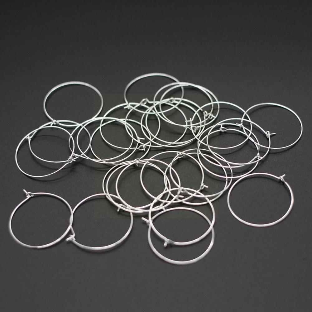 100pcs Champagne Wine Glasses Charm Rings Silver Metal Earrings Hoops Wire Drink Rings Labeling Circle Wine Party S4J5