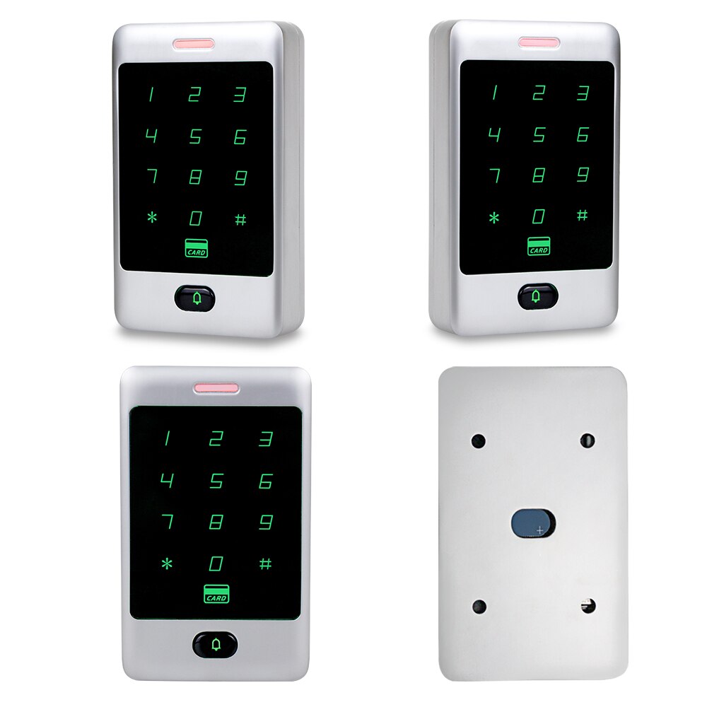 RFID Standalone Touch Metal Access Control With 10 Keychains 125KHz ID Waterproof Cover For Door Access Control System 8000 user