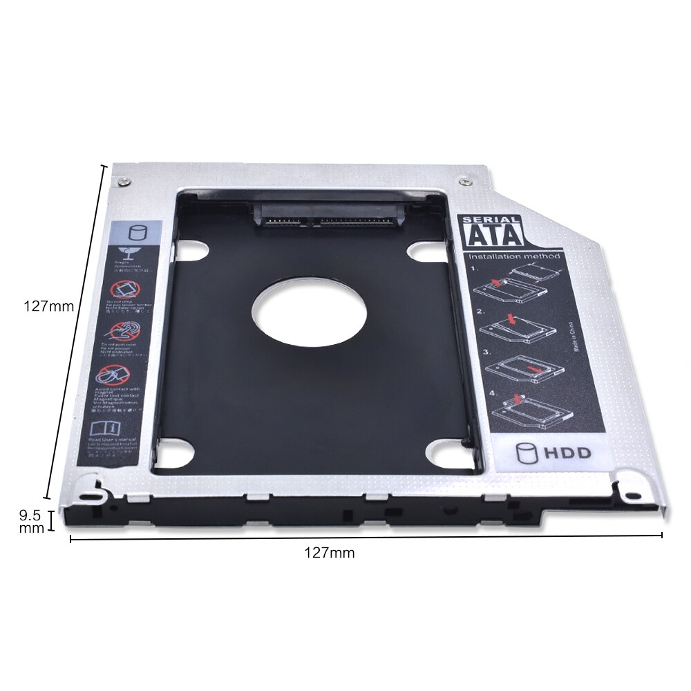 Tishric aluminium 2nd hdd caddy 9.5mm sata 3.0 optibay ssd behuizing hdd behuizing voor apple macbook pro air 13 " 15 " 17 " superdrive